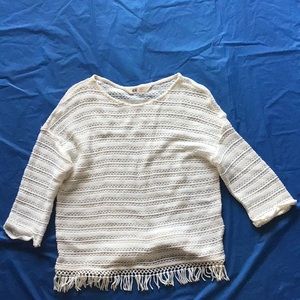 Crotchet cream fringe top